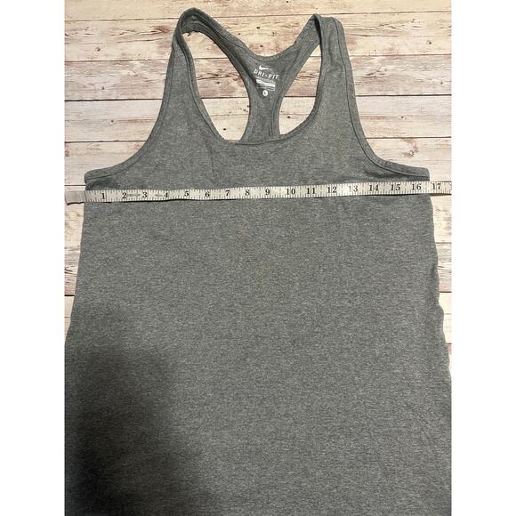 Nike Dri-Fit Racer Back Athletic Tank Women's Large Gray Athleisure Run Yoga - Picture 4 of 5
